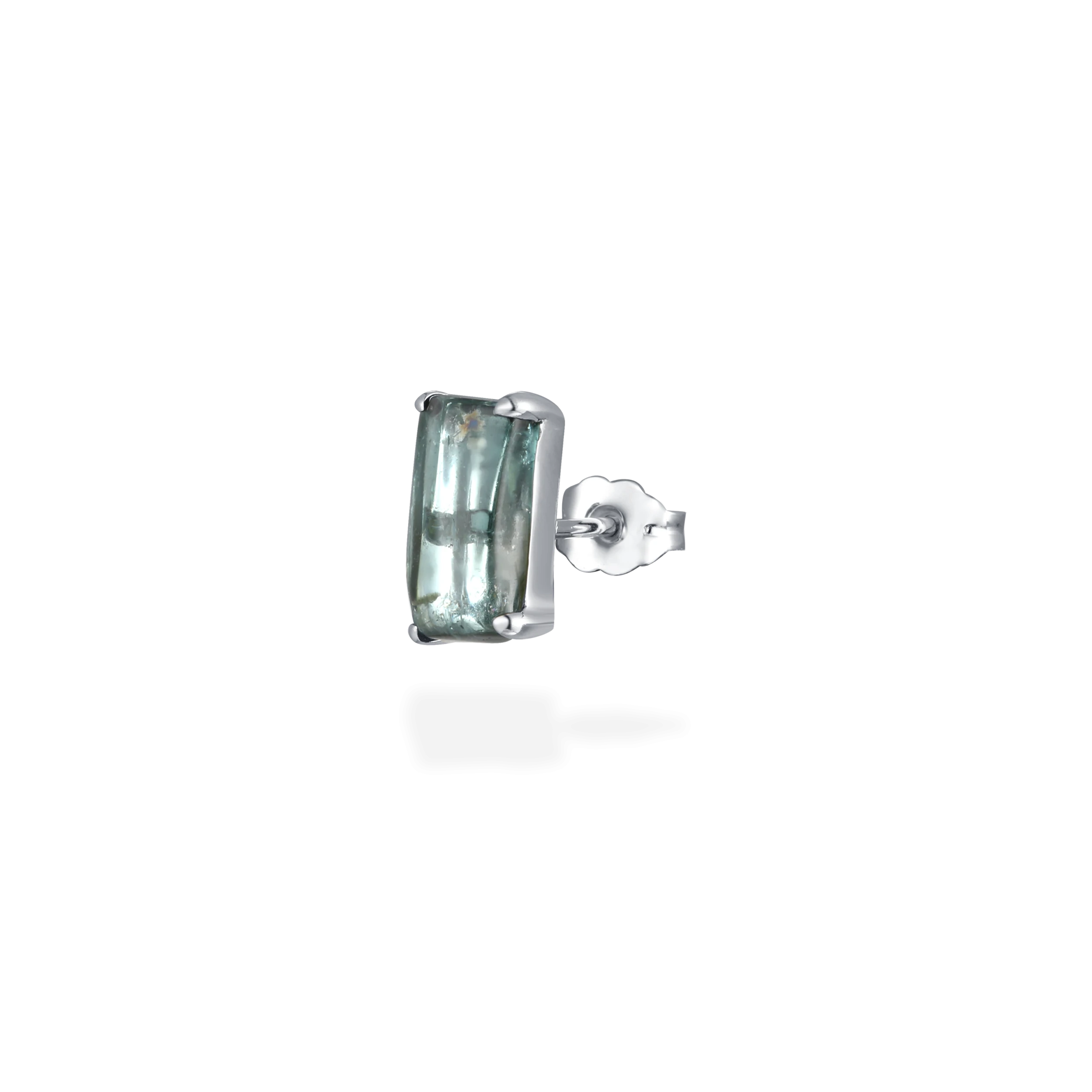 Deep sea bi-colored tourmaline stud